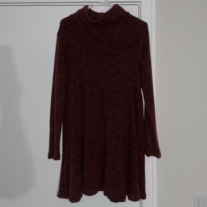 Audrey 3+1 burgundy turtle neck dress